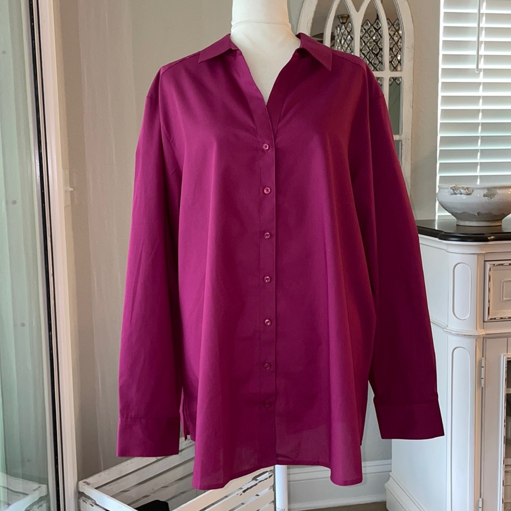 🆕 Foxcroft Button down long sleeve blouse